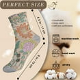 thumbnail image 4 of 5 Pairs Women's Floral Cotton Vintage Pattern Crew Novelty Ankle Ruffle Warm Casual Dress Socks, 4 of 6