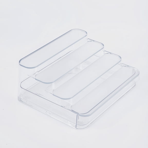 Mainstays Clear 4 Tier Spice Rack With Drawer, Ideal for Kitchen Storage and Organization of Spices ansd Countertop Spice Display, Added Drawer for Organization and Storage