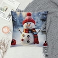thumbnail image 2 of Shiartex Snowman Red Hat Scarf Pillow Cushion Covers Zipper Closure Winter High-Quality 1PC Home Decor 24x24in, 2 of 5