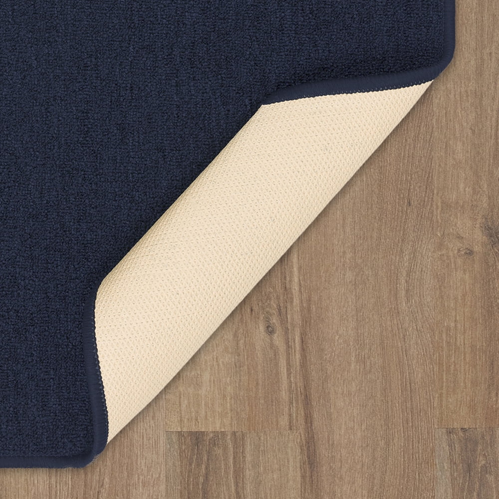 Mainstays Titan Solid Indoor Accent Rug, Navy, 17" x 30"