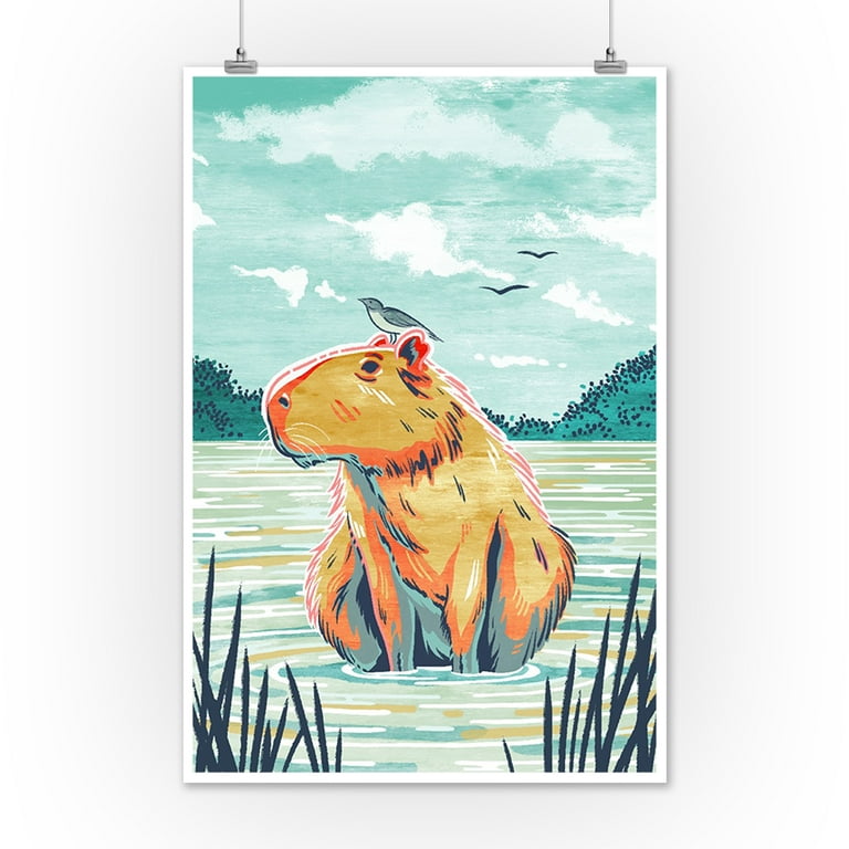 Capybara Animal Print Modern Kids Art Unique Baby Gift Animals in