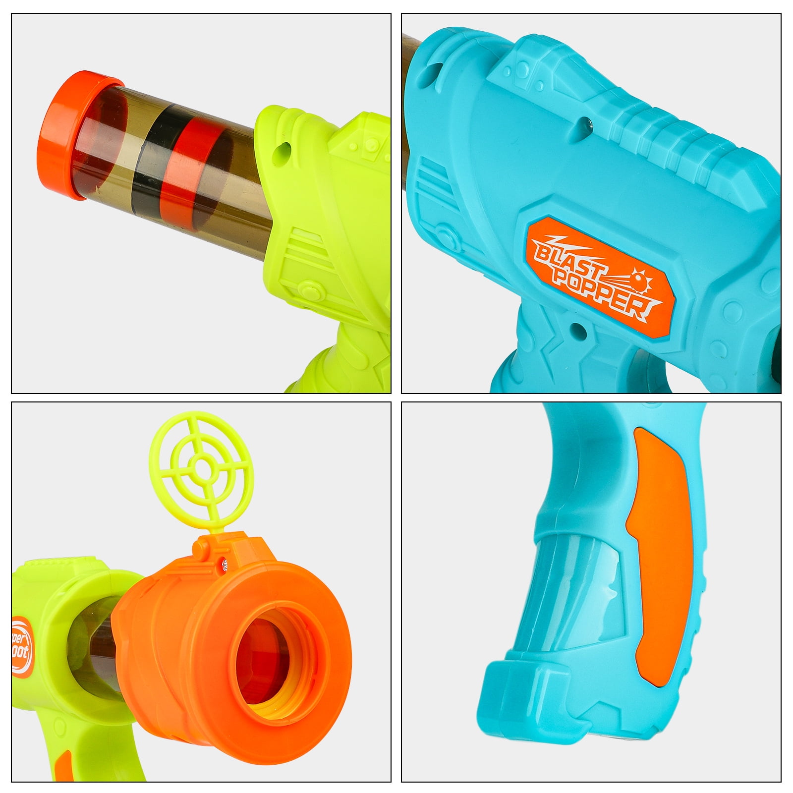 Carsky Shooting Game Toy for Kids Age 6-12 , 2 Air Pump & Shooting Target & 48 Foam, Indoor&Outdoor Play- Ideal Christmas Birthday Toy Gift for Boys 3+