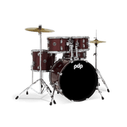 PDP Center Stage 5-Piece Drum Kit with Hardware and Cymbals (Ruby Red Sparkle)