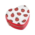 thumbnail image 3 of Red Travel Jewelry Box, Heart-Shaped PU Leather Organizer, Portable Storage Case for Rings, Earrings, Necklaces, Ideal Gift for Women, Travel Essentials Cartoon Style Ladybugs, 3 of 7