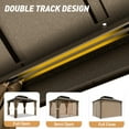 thumbnail image 5 of INTER HUT 12x12 FT Galvanized Steel Double Roof Gazebo with Aluminum Frame Gazebo W/Curtain and Netting, Brown, 5 of 9
