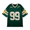 thumbnail image 3 of Trendfront Womens Number 99 Graphic Football V Neck Short Sleeve Oversized Fit Stripe Game Day Football Fan Match Day Athletic Sports Top, 3 of 4