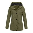 thumbnail image 1 of Timegard Windbreaker Jacket Women Button Lightweight Rain Jacket with Hood Travel Jacket Fall Winter, 1 of 6