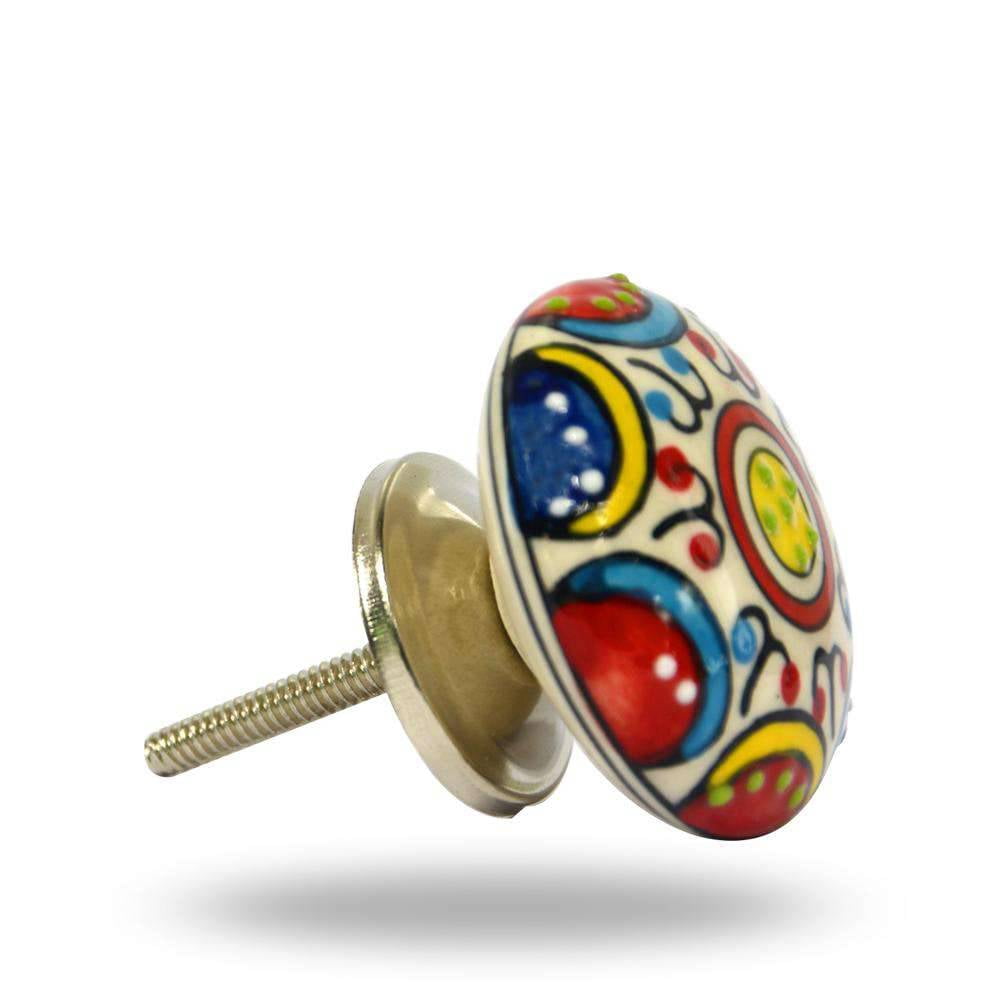 Set of Six Ceramic Canterbury Cabinet Knobs by Trinca-Ferro