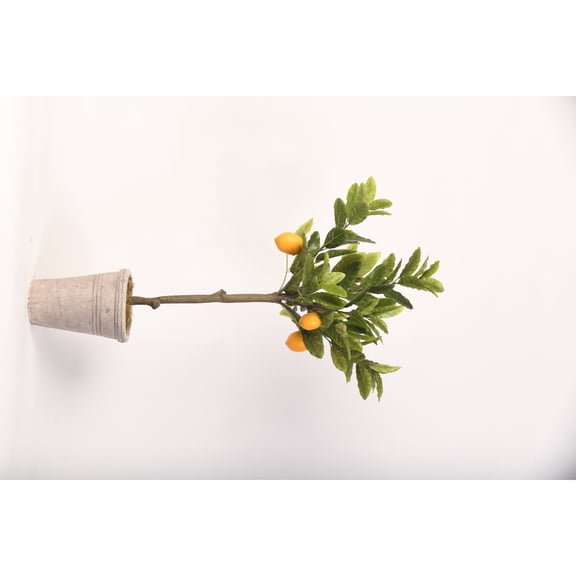 D&W Silks 36" Lemon Tree in Round Stone Planter
