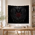 thumbnail image 5 of Moon Stars Ravens with Facing Each Other Their, Spooky Gothic for Gothic Decor Fans, Dark Art Decor Room Accent, Halloween Gift, Tapestry Wall Hanging for Bedroom and Dorm, 5 of 7