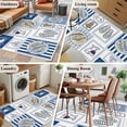 thumbnail image 5 of Summer Ocean Area Rugs 3'x5', Small Throw Rugs for Living Room Bedroom, Nautical Coastal Fish Food Wine Crab Navy Blue Indoor Outdoor Rug Non-Slip Low Pile Carpet Runner Reversible Floor Mats, 5 of 8