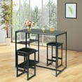 thumbnail image 4 of Gymax 3 Piece Pub Set Industrial Style Faux Marble Top Table and 2 Stools Dining Set, 4 of 10