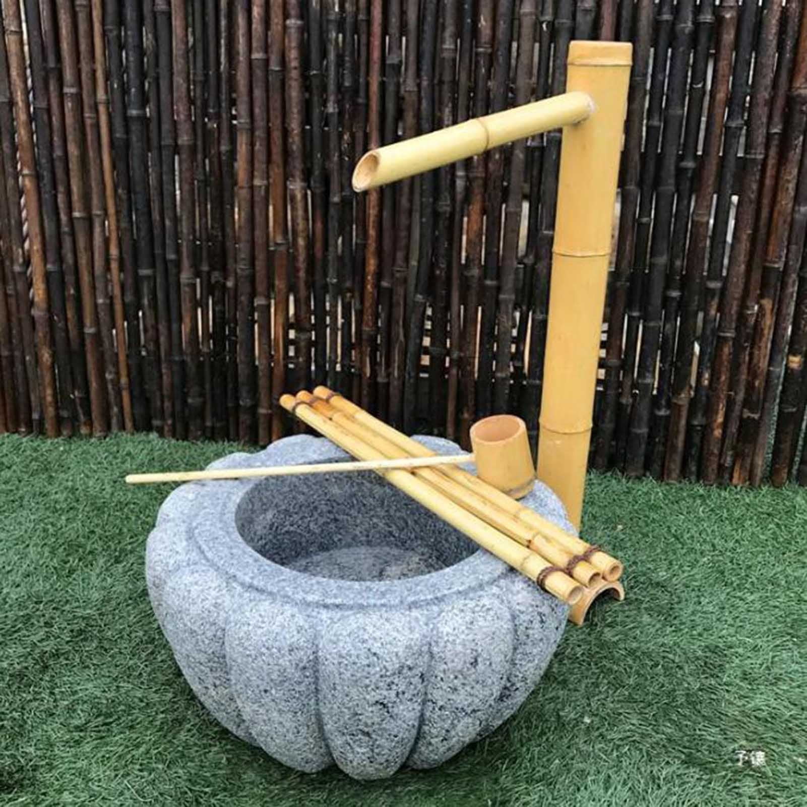 70cm Bamboo Fountain Decoration,with Pump, Zen Garden Water Fountain , Waterfall, Outdoor Japanese Garden Backyard Pond Kit