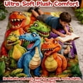 thumbnail image 5 of ARLAJO 3D Dinosaur Blanket for Boys - 50"X60" Cute Smiling Dinosaurs HD Digital Print Flannel,Soft Cozy Warm Lightweight Dino Blanket,All-Season Animal Theme for Boys Girls, 5 of 7