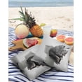 thumbnail image 4 of Outdoor Throw Pillow Cover Rhinoceros Sitting on the Toilet Waterproof Cushion Covers 2 Pack Gray Funny Animals Art Pillow Cases Home Decoration for Patio Garden Couch Sofa, 4 of 7