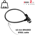thumbnail image 2 of Kryptonite KryptoFlex 1265 Cable Lock - with Key, 2.12' x 12mm, Black, 2 of 4