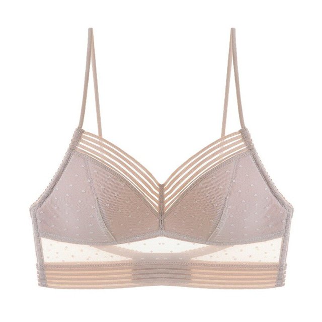 Nuevo Sexy Low Back Bralette Ladies U Backless Invisible Lace Bra Polka Dot Mesh Ultra Thin Ropa interior Mujer Lencería Tank Top Bras Tan Jianjun unisex
