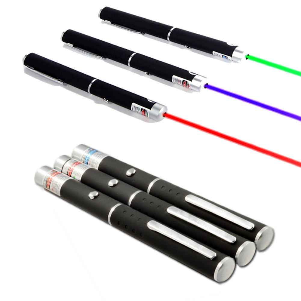 3Pcs 900Mile Strong Laser Pointer Pen Green Blue Red Light Visible Beam Lazer st 