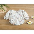 thumbnail image 2 of Combinaison Bouffante pour Bébés Filles à Manches Longues, Col, Broderie Florale, Tenue Décontractée, 2 of 6