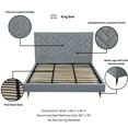 thumbnail image 4 of Manhattan Comfort Crosby King-Size Bed with Solid Wood Frame in Gray, 4 of 9