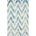 thumbnail image 2 of Safavieh Dip Dye Lara Distressed Wool Area Rug, Ivory/Turquoise, 4' x 6', 2 of 11