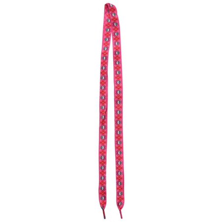 

Flat Skull 2 Pair Shoelaces - Pink/Red Argyle - Skull with Bow (4 laces)