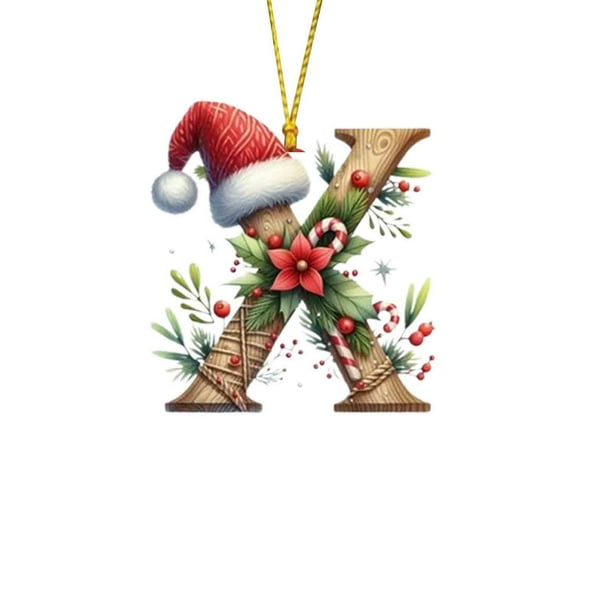 Adornos navideños, 26 letras, decoración para árbol de Navidad, colgante, adornos para árbol de Navidad, adornos navideños, decoración navideña, decoración colgante para árbol de Navidad, colgante con