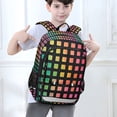 thumbnail image 6 of FORMRS Unisex School Backpack 17" Student Travel Bag with Laptop Compartment, Pink Block Pattern, 6 of 7