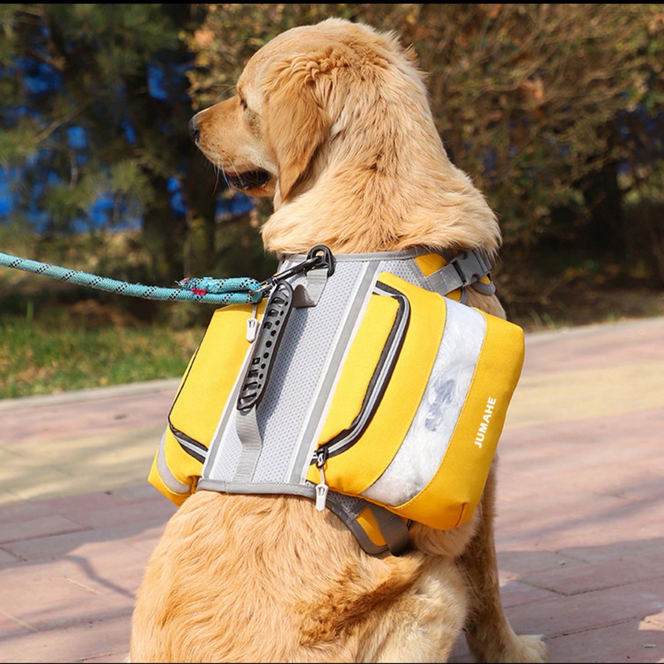 Tactical Dog Backpack Saddlebag - Large Capacity, Reflective Strips, Adjustable Fit for Hiking & Walking