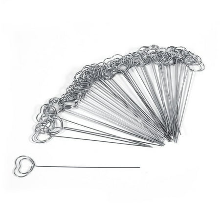Large Metal Memo Clips - TMISHION 50 x Silver DIY Craft Metal Wires Photo Card Picture Memo Paper Note Clip Holders(Heart Shape)