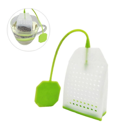 WHAMVOX Silicone Reusable Tea Bag Tea Infuser Strainer Loose Leaf Filters Steeper for Tea Cups Mugs Teapots (Green)