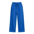 thumbnail image 5 of Women's & Women's Plus Casual Pants, Pull-on Pants with Elastic Waist Drawstring & Side Pockets, Running Fitness Casual Wear | VerBelle,Blue L, 5 of 9