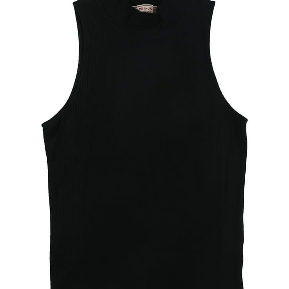 Aeropostale Womens Ribbed Mock Tank Top, Black, Juniors, X-Large