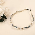 thumbnail image 5 of Unique Bargains Rhinestone Vintage Wavy Headband Faux Pearl Headband Women Hairband Navy Blue, 5 of 7