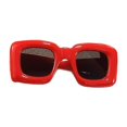 thumbnail image 2 of KLKCMS Lunettes de Soleil Carrées Mode Accessoire Photo Ultraléger pour Magasinage Vacances Voyage Rouge, 2 of 9