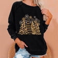 thumbnail image 1 of Jsaierl Sweat-Shirt de Noël pour Femmes Léopard Arbre de Noël Manches Raglan Col Rond Vintage Pull Décontracté Vacances 2024, 1 of 5