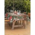 thumbnail image 2 of Outdoor Tablecloth with Umbrella Hole and Zipper, Christmas Poinsettia Rectangle Table Cloth 52x70 Inch Waterproof Tablecloth, Farmhouse Eucalyptus Botanical Xmas Picnic Table Cover for Patio Camping, 2 of 7