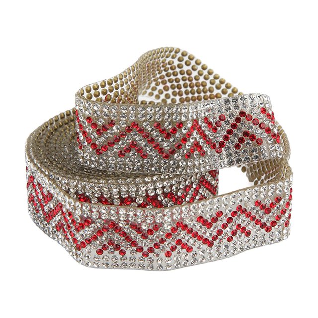 Rhinestone Chain, 2cm Width Rhinestone Ribbon DIY Crafts Ribbon 2 Yards Rhinestone Ribbon For Wedding