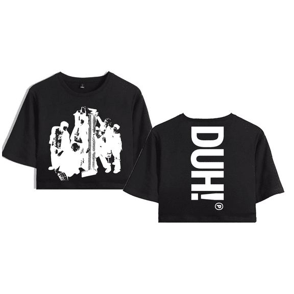 P1Harmony Merch DUN Logo Crop Top T-shirt Women Girl Team Cartoon Short Sleeve