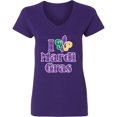 thumbnail image 3 of Inktastic I Love Mardi Gras Women's V-Neck T-Shirt, 3 of 5