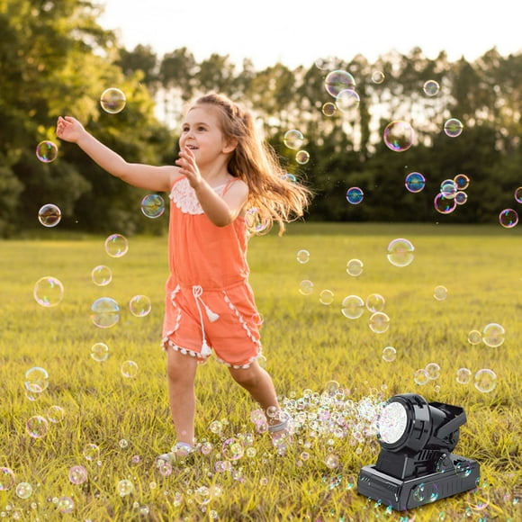 Clearance! Upgraded Automatic Bubble Machine 10 Holes Bubble Blower,Plug in or Battery Operated Portable Bubble Maker,20000+ Big Bubbles Per Minute Bubbles for Birthday Party 7" B