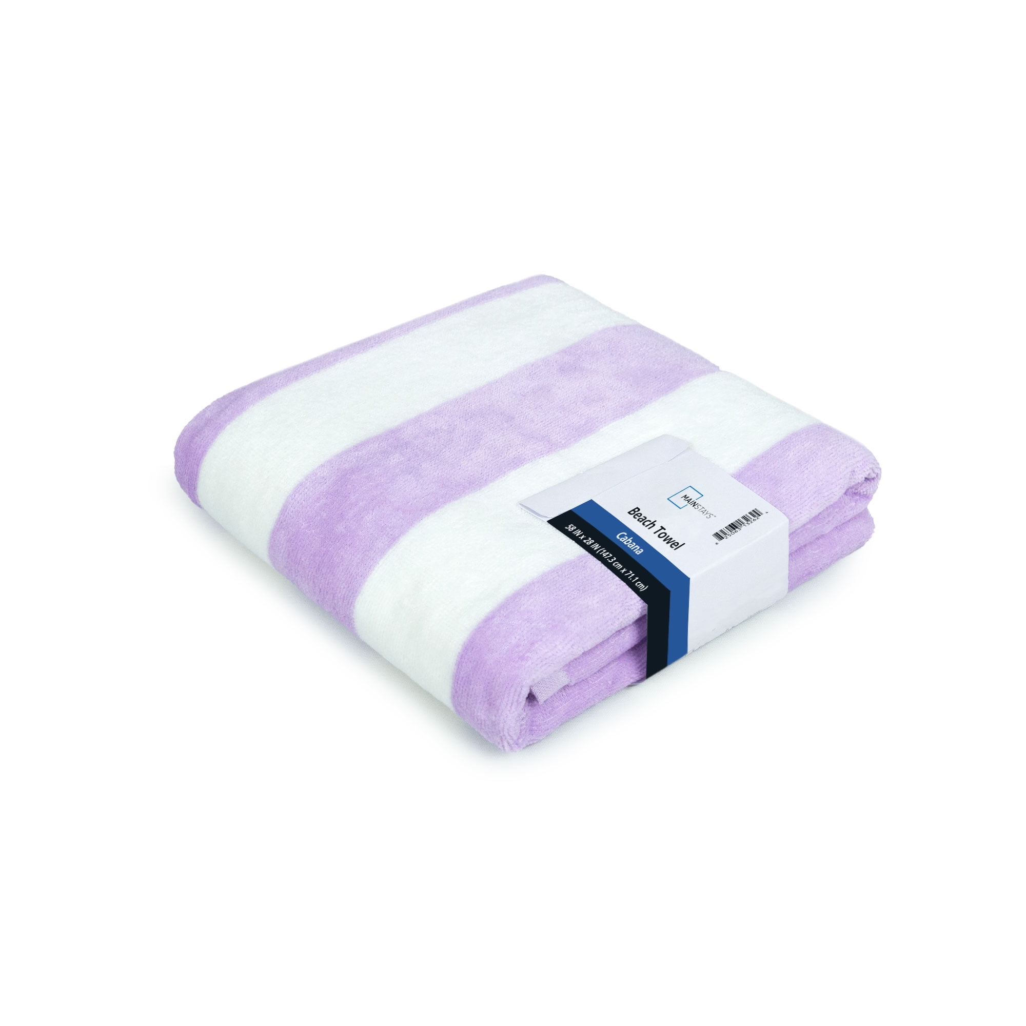 Mainstays Cabana Purple Beach Towel, 58" x 28", Purple