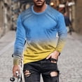 thumbnail image 2 of XFLWAM Mens Long Sleeve Shirts Casual Gradient Color Loose Pullover Graphic Tee Shirts Fall Fashion Athletic Sweatshirts, 2 of 5