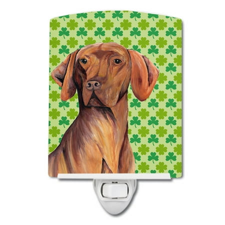 

Caroline s Treasures SC9298CNL Vizsla St. Patrick s Day Shamrock Portrait Ceramic Night Light 6x4x3 multicolor