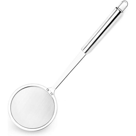 

Stainless Steel Fat Skimmer Spoon - Fine Mesh Food Strainer for Grease Gravy and Foam Japanese Hot Pot Skimmer with Long Handle