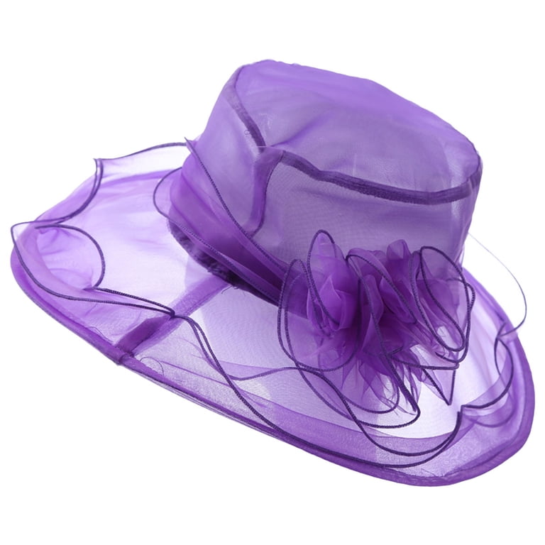 Dyfzdhu Fascinators Hats for Women Elegant Flower Organza  display picture 1