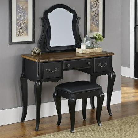 UPC 095385852795 product image for The French Countryside Oak and Rubbed Black Vanity and Mirror | upcitemdb.com