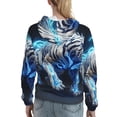 thumbnail image 7 of Wukai Futuristic Blue Light White Tiger Print Womens Hoodies Fleece Sweatshirts Long Sleeve Sweaters Pullover Fall Outfits Winter Clothes-Small, 7 of 7