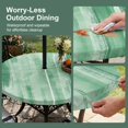 thumbnail image 5 of Round Outdoor Tablecloth with Umbrella Hole and Zipper, Sage Green Ombre Tablecloth with Elastic Waterproof, Modern Abstract Art Oil Painting Patio Table Covers for 31" - 35" Picnic Pool Tables, 5 of 9