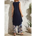 thumbnail image 4 of Women's Lounge Set 2 Piece Bohemian Outfit Sleeveless Tank Top High-Waisted Wide Leg Pants Leisure BeachSuit Loungewear Summer, 4 of 6